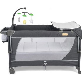 Resim Babycare Atlantis Otomatik Anne Yanı Oyun Parkı 70x120 - Siyah - Siyah / Standart 