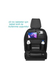 Resim Bod Deri Masalı Oto Koltuk Arkası Koruyucu Eşya Düzenleyici Araç içi Organizer Siyah 