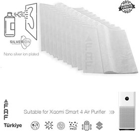 Resim Faf Fresh Air Filter 10 Adet Xiaomi Smart Purifier 4 Filtre İle Uyumlu Gümüş İyonlu Elektrostatik Toz Tutucu Ön Filtre 
