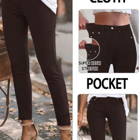 Resim AW25 Kadınlar için seksi yüksek bel dar kot pantolon, 1 adet, süper esnek, otantik fit, tek renkli, düğme detaylı, tüm mevsimler için uygun 