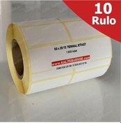 Resim 50X25 Yanyana 2'Li Termal Etiket 10 Rulo Barkod Etiket Kalite 