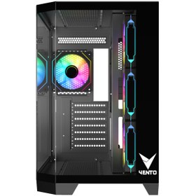 Resim VENTO VG4204FA 4X ARGB Fan Oyuncu Gaming Akvaryum Kasa 