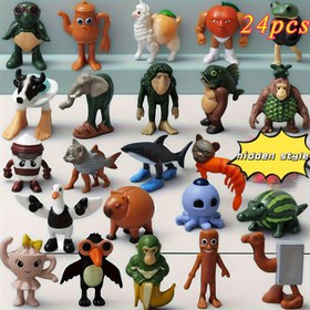 Resim 24 Parça İtalyan Brainstorm Totem Temalı Karakter Heykel Seti, Ev Dekoru Koleksiyonluk - Parti/Doğum Günü Hediyesi, Oyun Aksesuarı Model Heykeller 