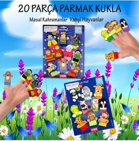 Resim 2 Set - 20 Parça Tox Masal Kahramanları Ve Vahşi Hayvanlar Parmak Kukla 