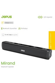 Resim Jopus Mirand Fm Radio Sd Kart Usb Ve Aux Destekli Çift Hoparlörlü Şarjlı Kablosuz Bluetooth Hoparlör Siyah 