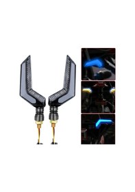 Resim Unichrome DRL Gündüz Motosiklet Kayar Sinyal Ledi Takımı Sarı - Mavi 