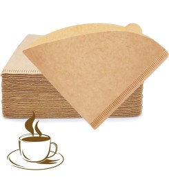 Resim Esmo Home Aputue Kahve Filtresi, 200 Adet Tek Kullanımlık 2-4 Fincan Kahve Filtresi, Konik Kahve Filtreleri, Yapmayan Küçük Kahve Filtre Kağıdı, Pour Over Kahve Dripper ve Kahve Makinesi Için (Ahşap Rengi) 