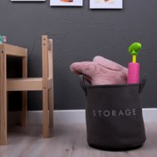 Resim Simple Living Çok Amaçlı Silindir Sepet - Antrasit - 26x30 cm 