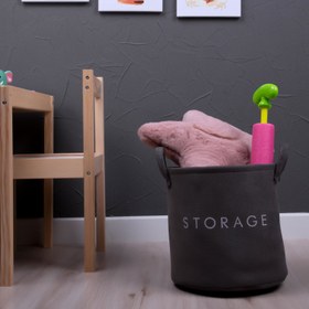 Resim Simple Living Çok Amaçlı Silindir Sepet - Antrasit - 26x30 cm 