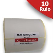 Resim 80X50 Termal Etiket | 10 Rulo Barkod Etiketi 