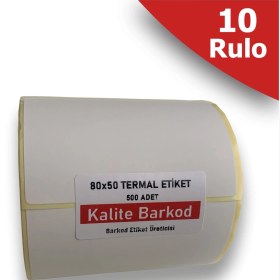 Resim 80X50 Termal Etiket | 10 Rulo Barkod Etiketi 