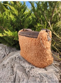 Resim Teddy Model, Camel, Kahverengi Deri Detaylı, Kadın Omuz Çantası Camel - Kahverengi 