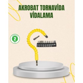 Resim K-Yonlineticaret 12 Parça Akrobat Vidalama Uç Seti Esnek Dar Alan Kullanım 