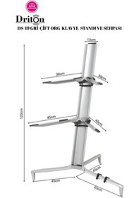Resim Driton Ds-19 Gri Profesyonel Çift Katlı Ultimate Org Standı Sehpası 