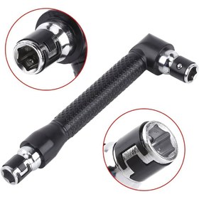 Resim 1 adet Çift Uçlu L-Şekilli Mini Soket Anahtarı, Uzatma Kolu Tornavida Anahtarı, 1/4" 6.35mm Tornavida Uçları Anahtarlık, 90 Derece Sağ Açılı Tornavida Adaptörü El İle Bakım DIY İçin Kullanışlı Araç 