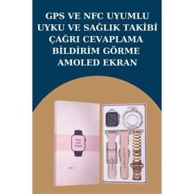 Resim Zero Land Ilkeshop Kadınlar Için 3 Kordonlu Akıllı Saat ve Dijital Göstergeli Powerbankli Bluetooth Kulaklık Dokunmatik Kontrol 