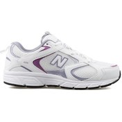Resim New Balance 408 Lifestyle Ml408pl Beyaz & Mor Kadın Günlük Spor Ayakkabı Beyaz 