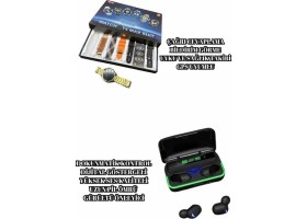 Resim Krm Powerbank Bluetooth Kulaklık ve Akıllı Saat 7 Kordonlu Metal Kordon Plastik Kordon Krm 