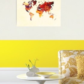 Resim Universal Dünya Haritası 89 Sanat Kırmızı #harita #dünya Haritası Tablo Ahşap Poster Dekoratif 