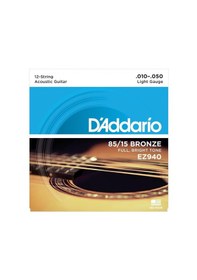 Resim D'addario Ez940 Ez Serisi Akustik Gitar Tel Seti Light - 85/15 Bronze - 10-50 