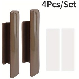Resim Maxaccess 2/4 Paket Kendinden Yapışkanlı Tutacak - Çok Amaçlı Kapı Dolap Pencere Çekmece Kolu, Sürgülü Kapı Topuzu Aksesuarı, Kahverengi, 4 Adet Kahverengi 