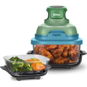Resim Ninja Crıspi 4-In-1 Taşınabilir Cam Hazneli Pişirme Sistemi 1700 W Çift Hazne ile Yağsız Pişirme 