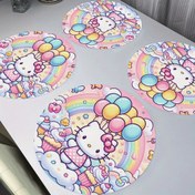 Resim 4 adet Sanrio Hello Kitty Servis Altlığı Seti, Karikatür Desenli Masa Matları Kase Ped Kaymaz, Dayanıklı, Yıkanabilir Servis Altlığı Mutfak için, Masa, Aile, Parti Dekorasyonu Bayramlık Yemek Matları Arkadaşlar için Hediyeler 