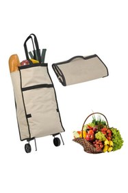 Resim Leyaton Katlanabilir Tekerlekli Market Çantası,Çok Amaçlı Pazar Arabası,Portatif Alışveriş Bez Tor 