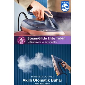 Resim Philips Azur Seri Premium Buharlı Ütü, Şık Tasarım, 260 G Turbo Şok Buhar 3000W, Otomatik Kapanma, Damlama Yapmaz Özel Taban Teknolojisi, Onerous Mutfak Tartısı 