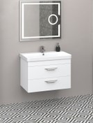 Resim NETDEKO Maria 80 Cm Banyo Dolabı Mercekli Led Ayna - Beyaz (boy Dolap Hariç) 