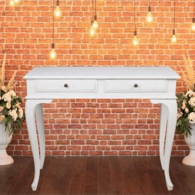 Resim Roys Ahşap 120 cm Çekmeceli Beyaz Eskitme Dresuar 