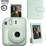 Resim Fujifilm Instax Mini 12 Yeşil Fotoğraf Makinesi-Çerçeve ve 64'lü Kare Albüm Seti 