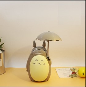 Resim hediyeconcepti Karikatür Şemsiye Tarzı Totoro Led Gece Işığı Başucu Gece Lambası Usb Çocuk Doğum Günü Hediyesi 