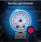 Resim Lemestar 3.75 İnç Benzinli Araç Tachometresi - Gümüş Kasa Mavi Işık - 0-8000 Rpm İşaretçi Tachoskop 12v 