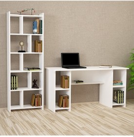 Resim Kalenderdekor1 Kalender Dekor Avel-Twins Snow 145 Çalışma Masası Takımı 01 Beyaz 