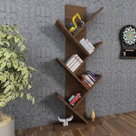 Resim Tree Dekoratif Kitaplık Ceviz 