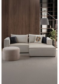 Resim Arven Köşe Koltuk Takımı Krem Sağ Köşe Krem 