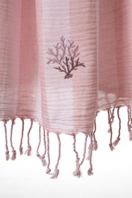 Resim Sealıne Pembe Müslin Nakışlı Peştamal 90X170 2544 - Pembe / 90 x 170 