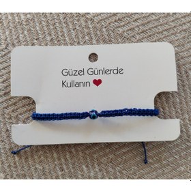 Resim Nazar Boncuğu Örgülü Bileklik Lacivert 