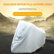 Resim 1 adet PEVA Motosiklet Kapağı, Tüm Hava Koşullarına Uygun, Anti-Çizik, Toz Geçirmez, Güneş Kremi, UV Koruma, Geliştirilmiş Kalınlık, Bisikletler ve Motosikletler için Uygun, Gümüş 