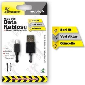 Resim Automix Mikro Usb Data Şarj Kablosu Bütün Android Cihazlar Için 