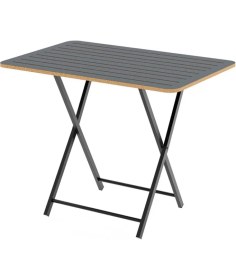 Resim Eportatif Katlanır 4 Kişilik Bahçe Masası Bistro Masa 55X90 Füme 1426 