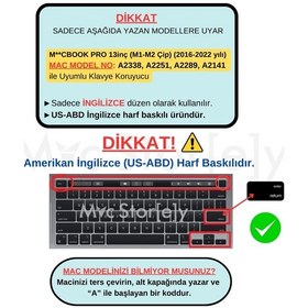 Resim Macbook Pro Klavye Koruyucu M1-m2 13inç Us-abd İngilizce Touchbarlı A2338 A2289 A2251 A2141 Uyumlu Siyah 