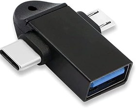 Resim Parcbeny 6549 Micro USB Type-C 3 In 1 Dönüştürücü Çevirici Adaptör Otg USB 3.0 Girişli Type-C - Micro USB Dönüştürücü Aparat 