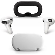 Resim Vkemall Oculus Quest 2 İçin 4'lü Silikon Aksesuar Seti: Dokunmatik Kumanda Kılıfı, Yüz Kapağı Ve Shell Koruması - Ter Dayanıklı, Kaymazsız, Beyaz 