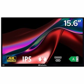 Resim Verbatim PMT-15-4K 15.6" 60 Hz 6Ms HDMI+USB-C HDR UHD FreeSync IPS Taşınabilir Dokunmatik Monitör 