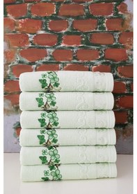 Resim Özdilek Dila V2 Nakışlı Havlu 6' Lı Yeşil Çok Renkli 