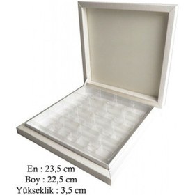 Resim Kutu Çikolata Kutusu Karton 16 Lı Separatörlü Beyaz Pk:1 