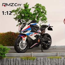 Resim RMZ simülasyon 1:12 alaşım mavi ve beyaz renk uyumlu çocuk oyuncak motosiklet modeli scooter koleksiyon süsü 