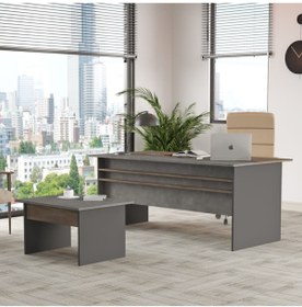 Resim Yurudesign Vista Ab Ofis Büro Masa Takımı Kahve-beton-antrasit Vs6-cga 